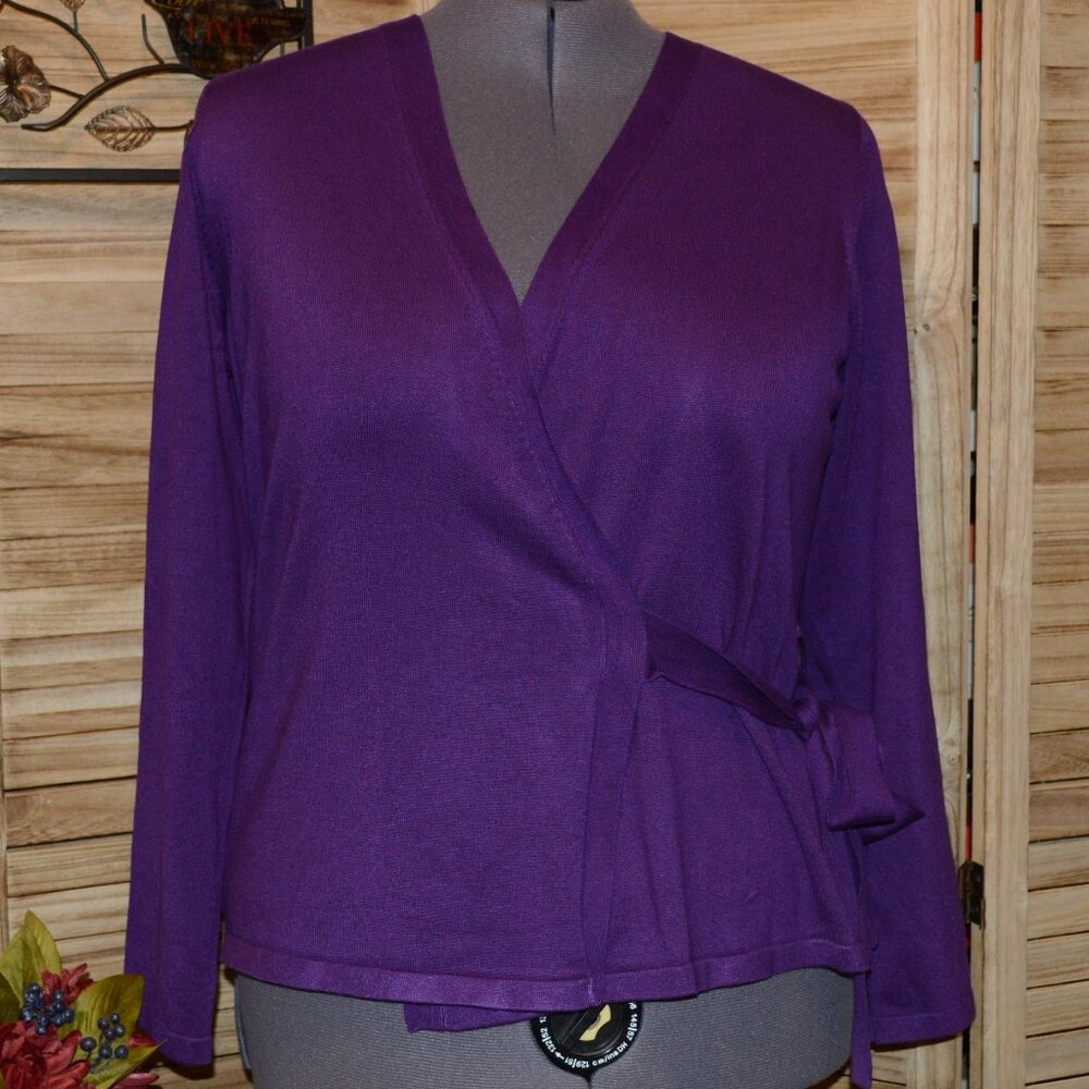 NWT Lane Bryant 18/20 Purple Ballet Wrap Sweater